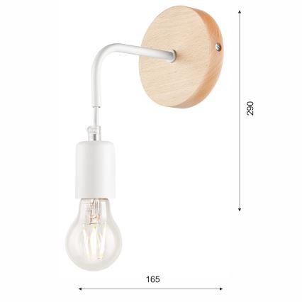 Iluminação de parede ORAZIO 1xE27/60W/230V faia - FSC certificado