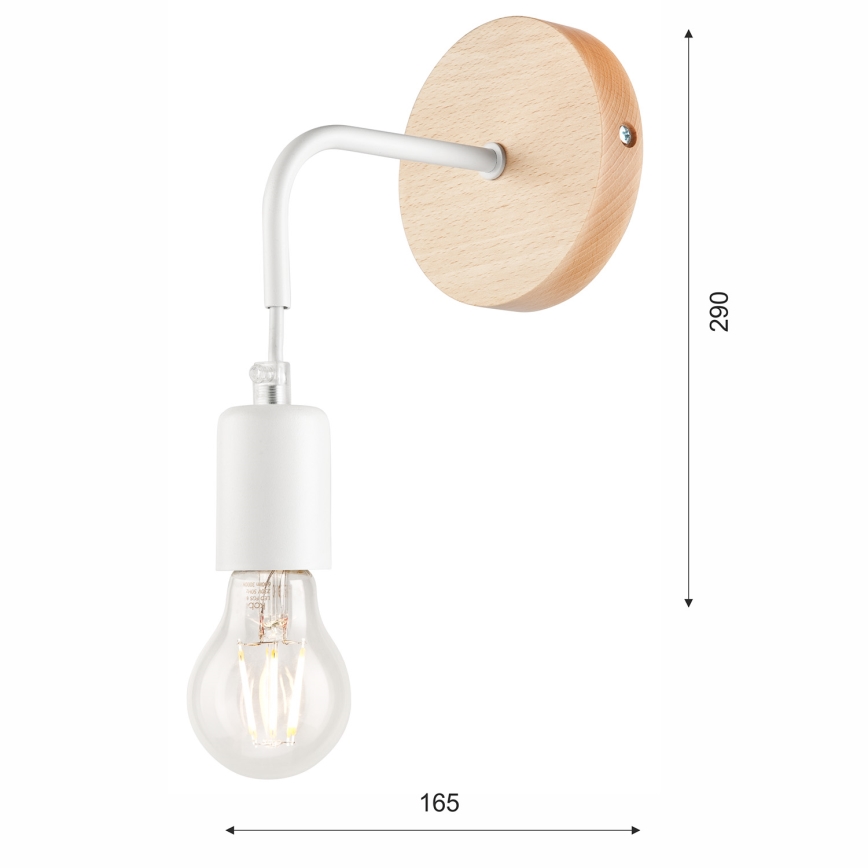 Iluminação de parede ORAZIO 1xE27/60W/230V faia - FSC certificado