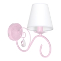 Iluminação de parede para criança LAURA 1xE14/60W/230V rosa claro