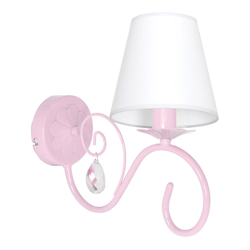 Iluminação de parede para criança LAURA 1xE14/60W/230V rosa claro