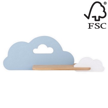 Iluminação de parede para criança LED com prateleira CLOUD LED/5W/230V azul/branca - Certificado FSC