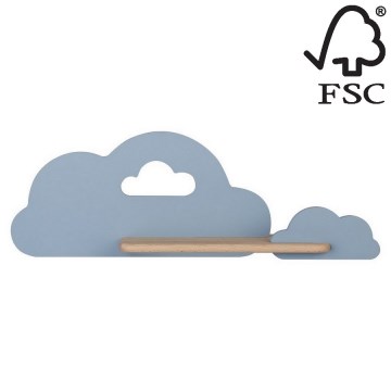 Iluminação de parede para criança LED com prateleira CLOUD LED/5W/230V azul - certificado FSC