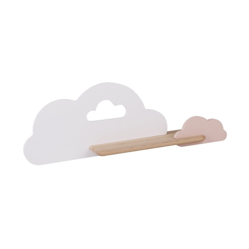 Iluminação de parede para criança LED com prateleira CLOUD LED/5W/230V branca/rosa - certificado FSC