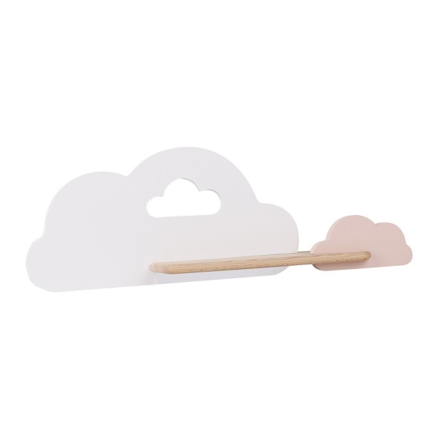 Iluminação de parede para criança LED com prateleira CLOUD LED/5W/230V branca/rosa - certificado FSC