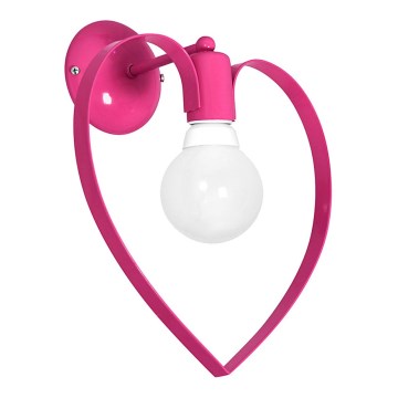 Iluminação de parede para crianças LOVE 1xE27/60W/230V rosa