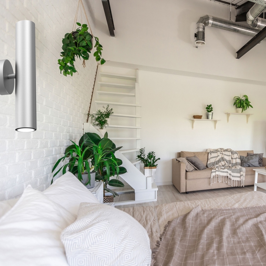 Iluminação de parede RAITO 2xGU10/8W/230V prateado