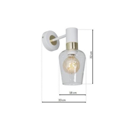 Iluminação de parede ROMA WHITE 1xE27/60W/230V
