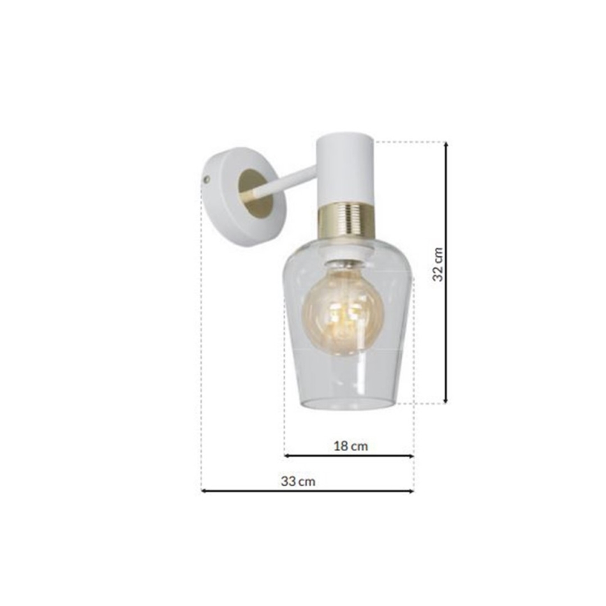 Iluminação de parede ROMA WHITE 1xE27/60W/230V