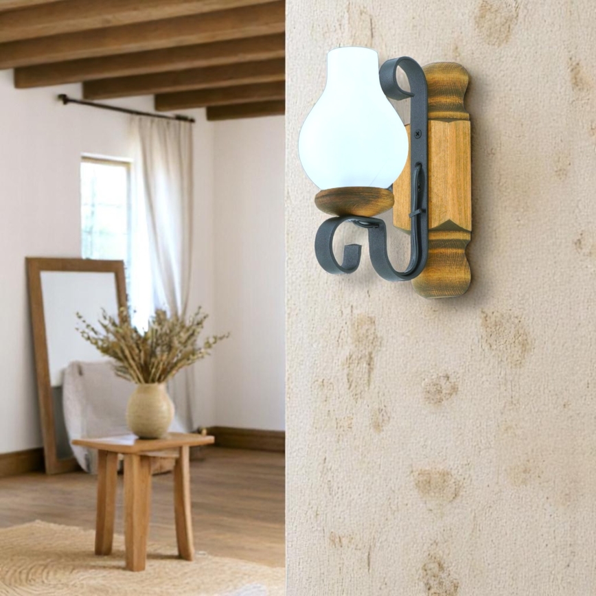 Iluminação de parede RUSTIC 1xE14/40W/230V faia