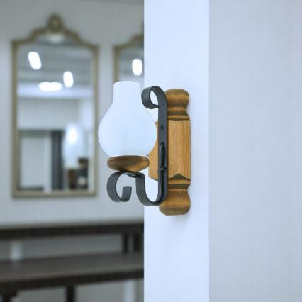 Iluminação de parede RUSTIC 1xE14/40W/230V faia