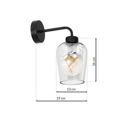 Iluminação de parede SANTIAGO 1xE27/60W/230V transparente