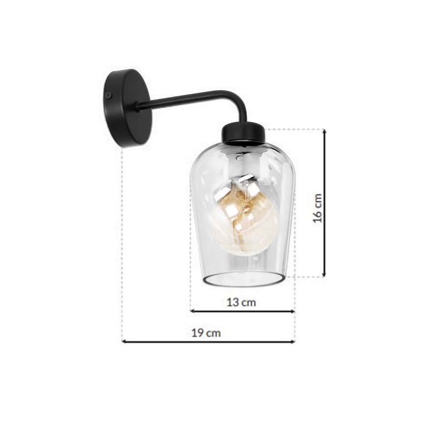 Iluminação de parede SANTIAGO 1xE27/60W/230V transparente
