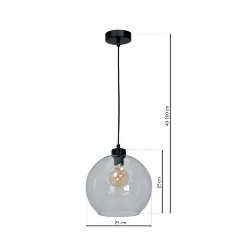Iluminação de parede SANTIAGO 1xE27/60W/230V transparente