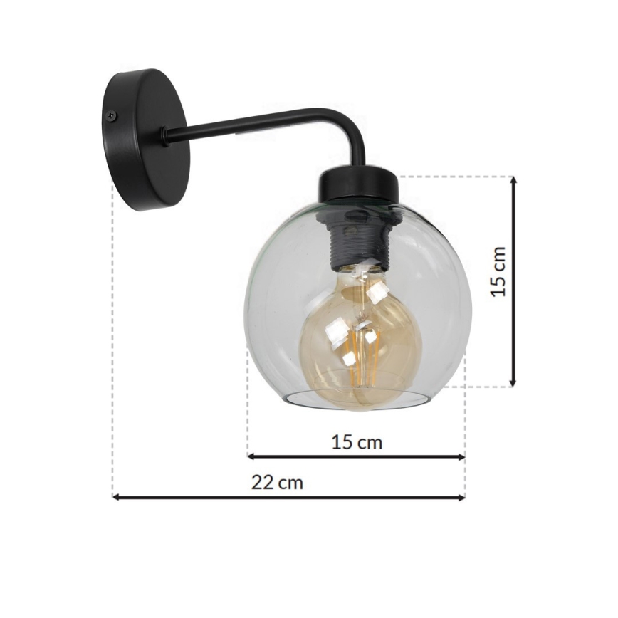 Iluminação de parede SOFIA 1xE27/60W/230V transparente