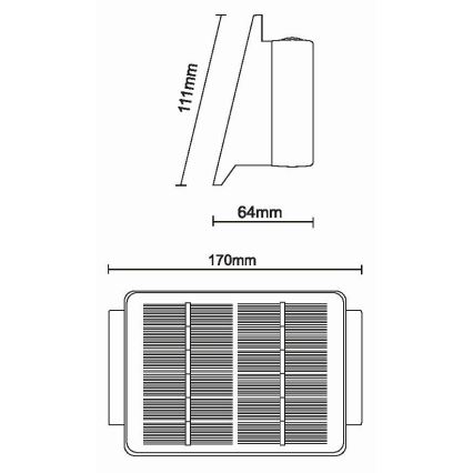 Iluminação de parede solar LED 4xLED/1,5W/3,7V 1500 mAh IP54 preto