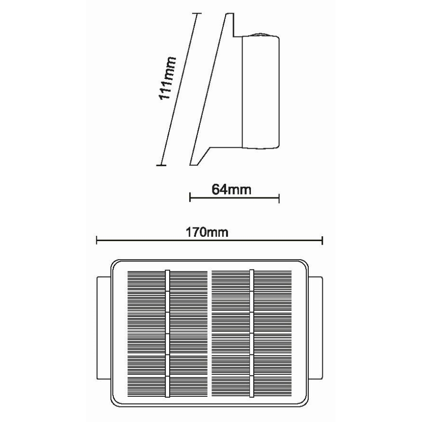 Iluminação de parede solar LED 4xLED/1,5W/3,7V IP54 preto