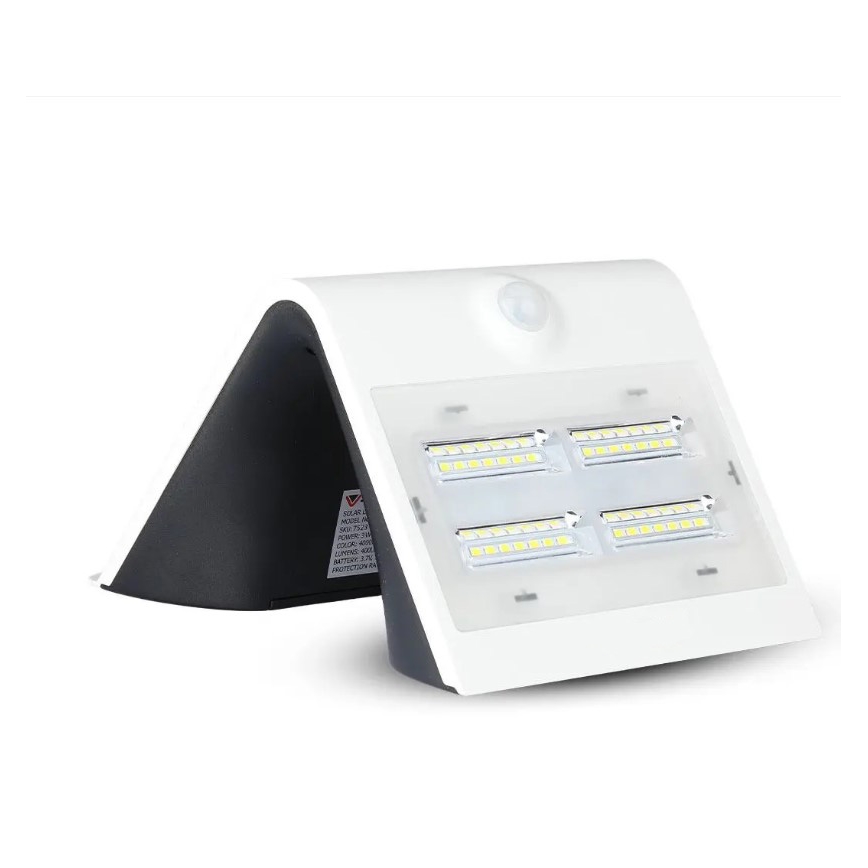 Iluminação de parede solar LED com sensor LED/3W/3,7V 3000/4000K IP65 branca