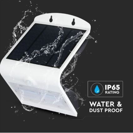 Iluminação de parede solar LED com sensor LED/3W/3,7V 3000/4000K IP65 branca