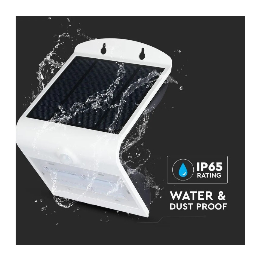 Iluminação de parede solar LED com sensor LED/3W/3,7V 3000/4000K IP65 branca