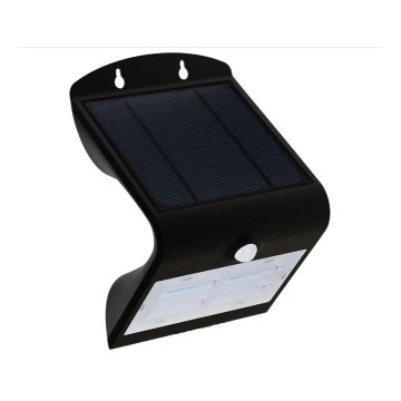 Iluminação de parede solar LED com sensor LED/3W/3,7V 3000/4000K IP65 preta