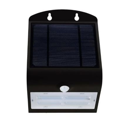 Iluminação de parede solar LED com sensor LED/3W/3,7V 3000/4000K IP65 preta