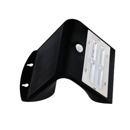 Iluminação de parede solar LED com sensor LED/3W/3,7V 3000/4000K IP65 preta