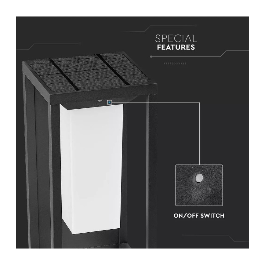 Iluminação de parede solar LED com sensor SAMSUNG CHIP LED/2W/3,7V IP65