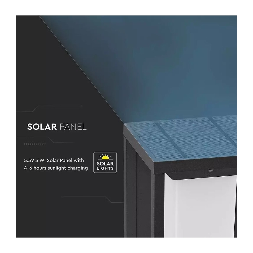 Iluminação de parede solar LED com sensor SAMSUNG CHIP LED/2W/3,7V IP65