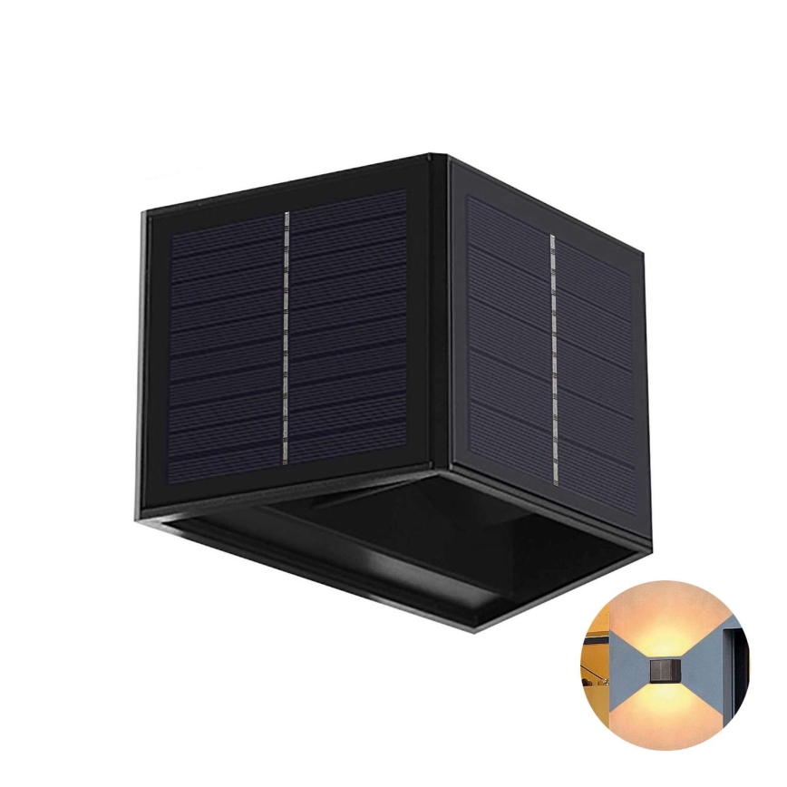 Iluminação de parede solar LED CUBUS 2xLED/1,5W/3,7V 1500 mAh IP54