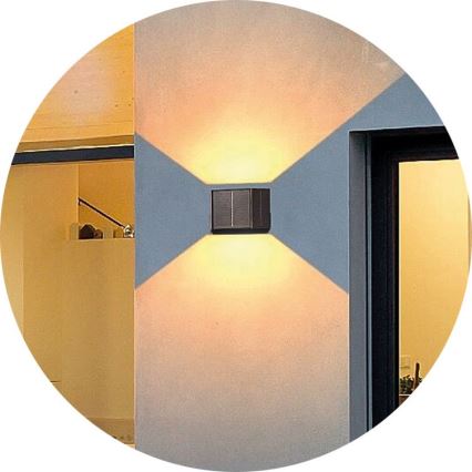 Iluminação de parede solar LED CUBUS 2xLED/1,5W/3,7V 1500 mAh IP54