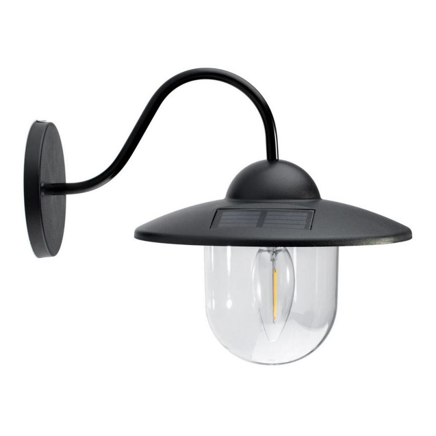 Iluminação de parede solar LED LED/0,5W/1,2V 600 mAh IP44 preto