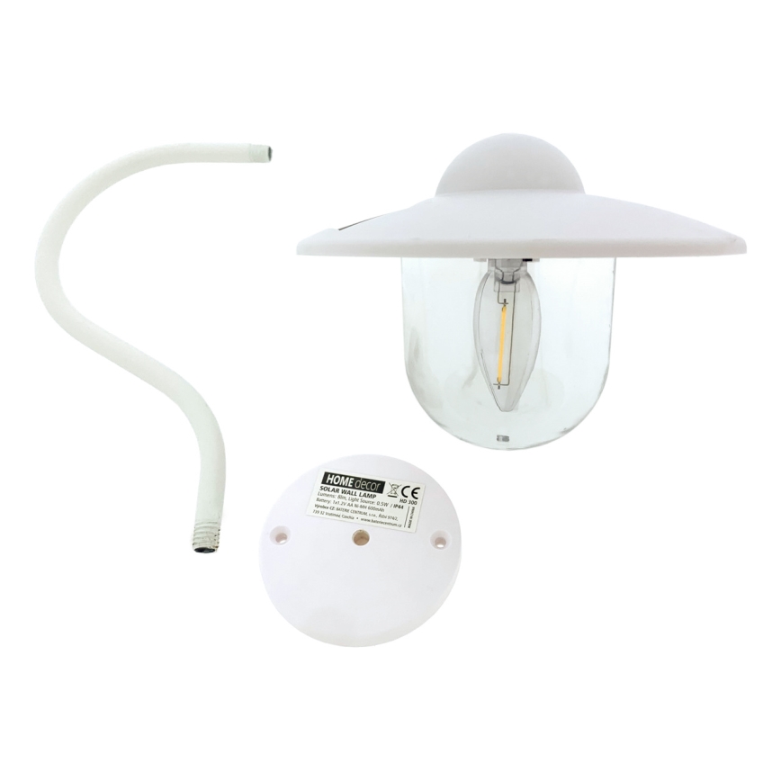 Iluminação de parede solar LED LED/0,5W/1,2V 600 mAh IP44 branco