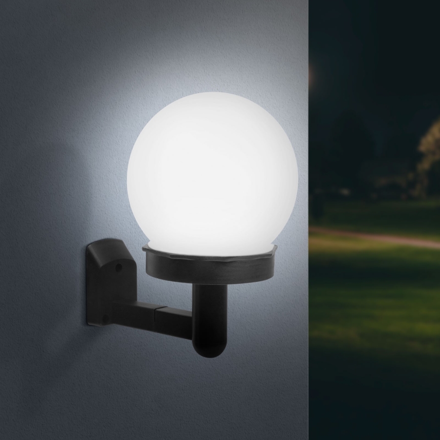 Iluminação de parede solar LED LED/1,2V 40mAh IP44 preta