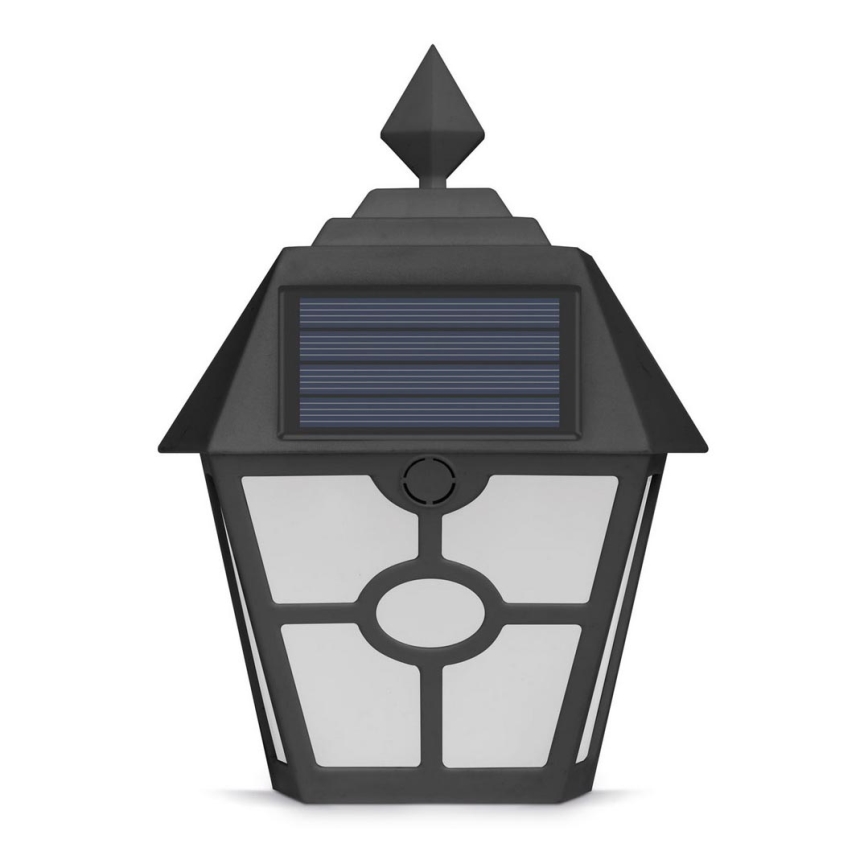 Iluminação de parede solar LED LED/1,2V 600mAh IP44 preta