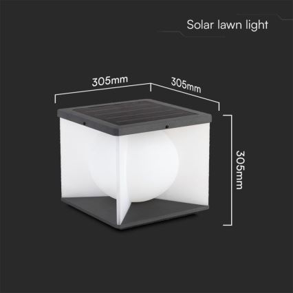 Candeeiro solar de parede LED regulável LED/8W/3,7V IP65 3000K + comando