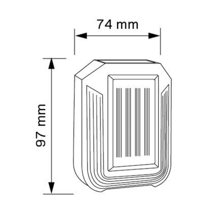 Iluminação de parede solar LED LUCE LED/1,2V IP44