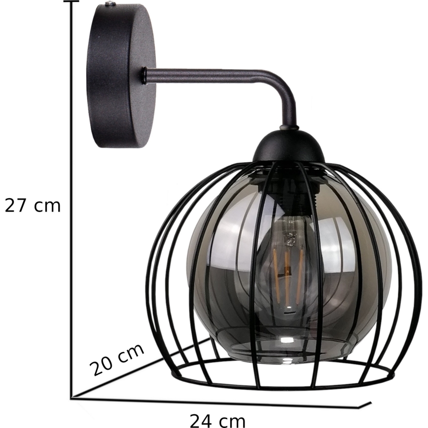 Iluminação de parede SOLO BLACK 1xE27/60W/230V