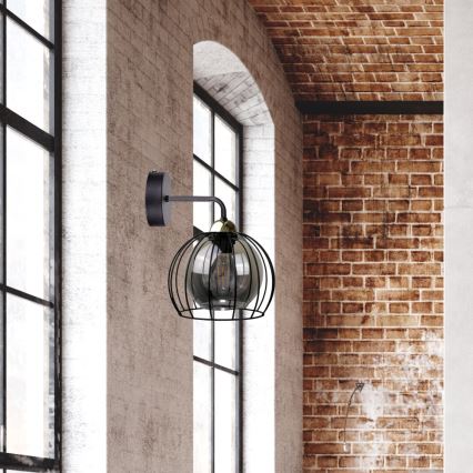 Iluminação de parede SOLO BLACK 1xE27/60W/230V preto/dourado