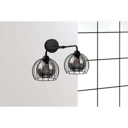 Iluminação de parede SOLO BLACK 2xE27/60W/230V