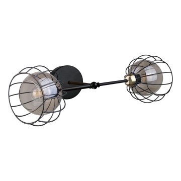Iluminação de parede SOLO BLACK 2xE27/60W/230V preto/dourado