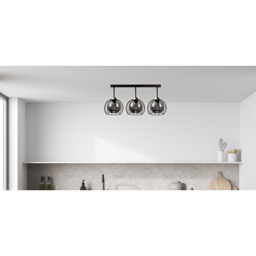 Iluminação de parede SOLO BLACK 2xE27/60W/230V preto/dourado