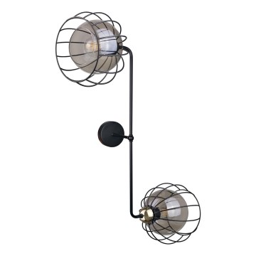 Iluminação de parede SOLO BLACK 2xE27/60W/230V preto/dourado