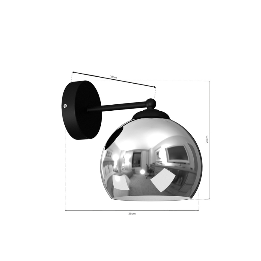 Iluminação de parede TORO 1xE27/60W/230V
