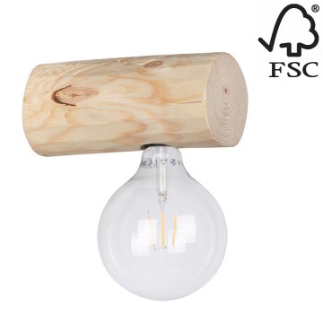 Iluminação de parede TRABO 1xE27/25W/230V pinho - certificado por FSC