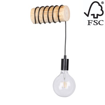 Iluminação de parede TRABO 1xE27/60W/230V pinho - certificado por FSC