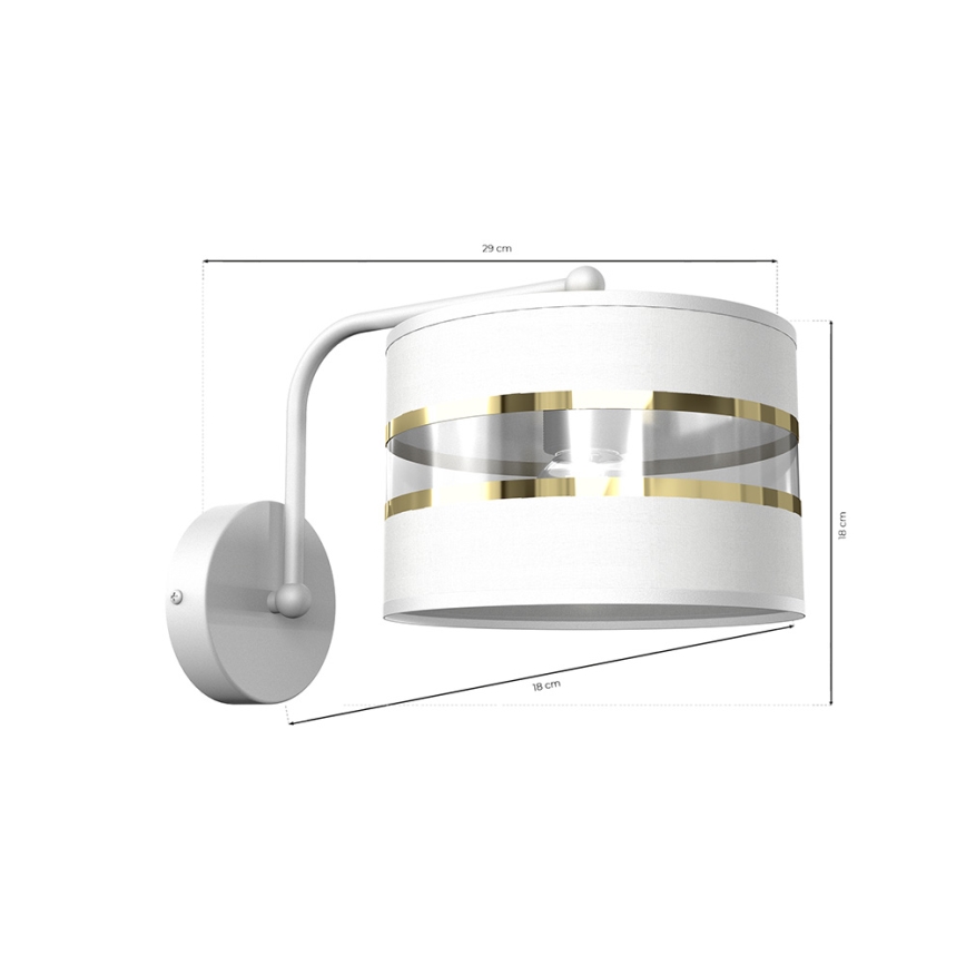 Iluminação de parede ULTIMO 1xE27/60W/230V branca