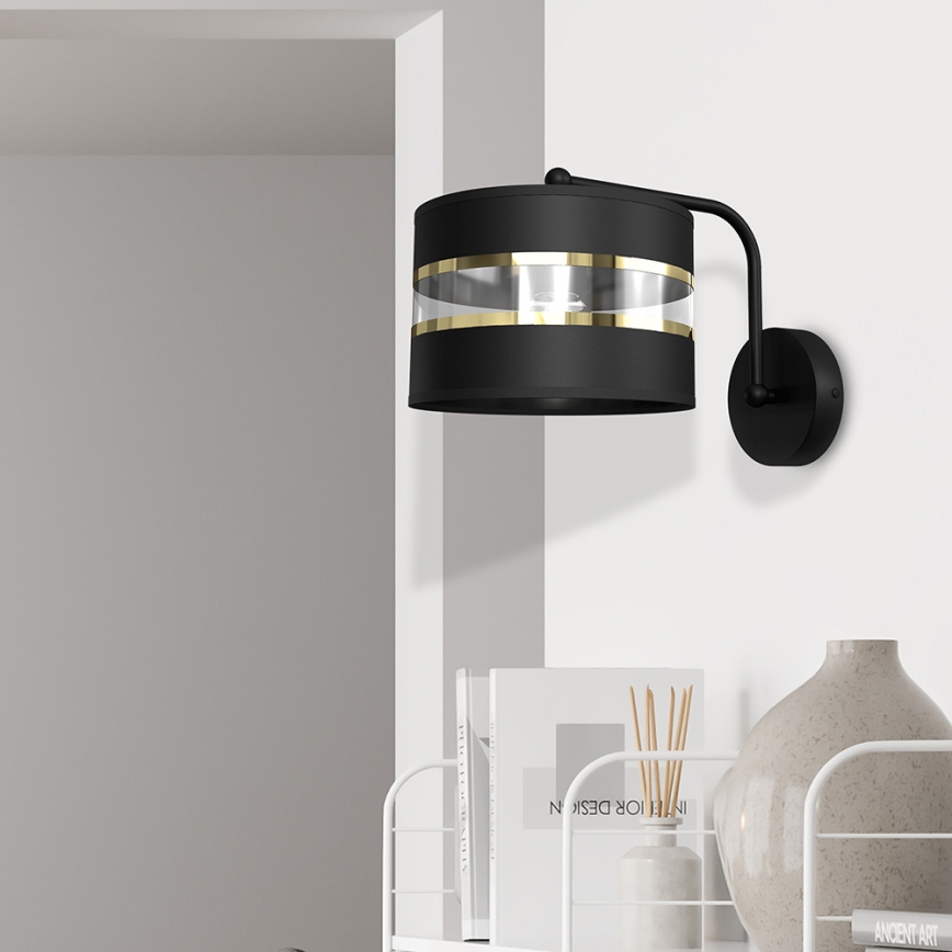 Iluminação de parede ULTIMO 1xE27/60W/230V preta