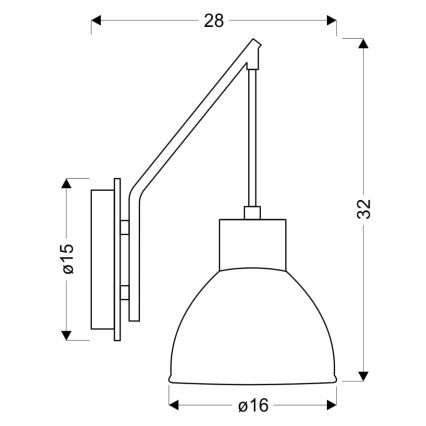 Iluminação de parede VARIO 1xE27/60W/230V Bétula