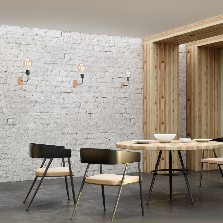 Iluminação de parede VITO OAK 1xE27/60W/230V