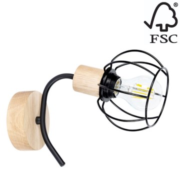 Iluminação de parede VIVIANE 1xE27/60W/230V carvalho - certificado por FSC
